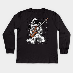 Astronaut Bass Guitarist Kids Long Sleeve T-Shirt